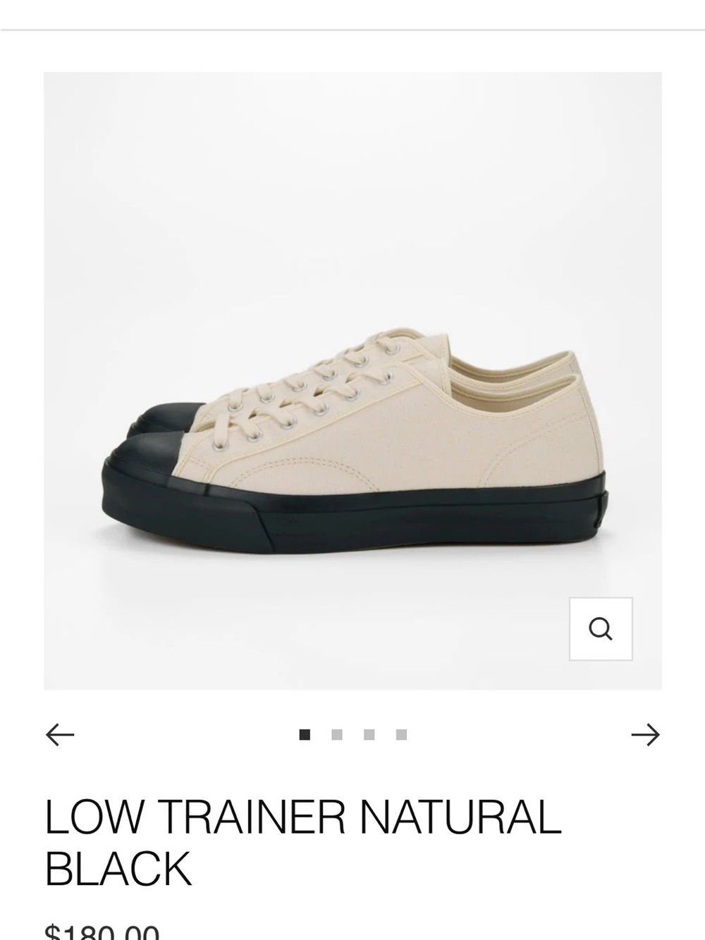 Moonstar Japanese sneaker Low-Profile Canvas Sneaker in Natural with Black Sole